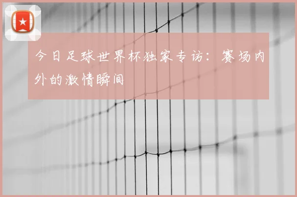 今日足球世界杯独家专访:赛场内外的激情瞬间